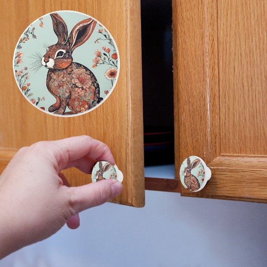 Whimsical Bunny Keramikknauf