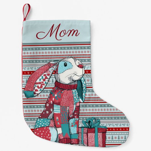 Whimsical Bunny Kleiner Weihnachtsstrumpf (Vorderseite)