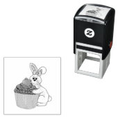 Whimsical Bunny mit Bow & Strawberry Cupcake Permastempel (Beispiel)