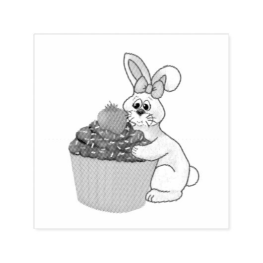 Whimsical Bunny mit Bow & Strawberry Cupcake Permastempel (Design)