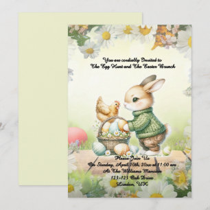 - Whimsical Bunny Oster-Brunch & Ostereiersuche Ei Einladung