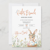 Whimsical Bunny Osterbrunch und Eierjagd Einladung (Vorderseite)