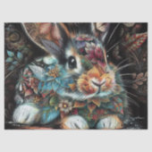 Whimsical Bunny Rabbit Abstrakte Decoupage Seidenpapier (Vorderseite)