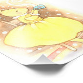 Whimsical Bunny Rabbit Cup of Tea Illustration Fotodruck (Ecke)