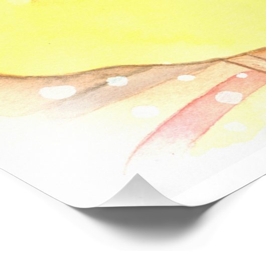 Whimsical Bunny Rabbit Cup of Tea Illustration Fotodruck (Ecke)