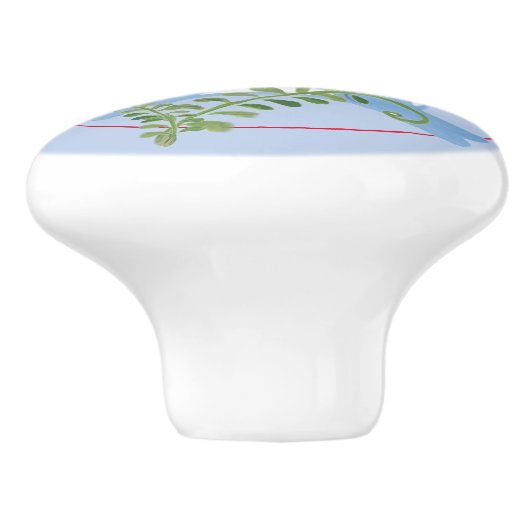 Whimsical Bunny Rabbit Folk Rustikales Kinderzimme Keramikknauf (Seitenansicht)