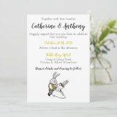 Whimsical Bunny Rabbit Hochzeit Einladung (Stehend Vorderseite)