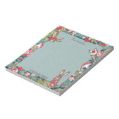 Whimsical Bunny Rabbit Mushroom Woodland Weihnacht Notizblock (Rotiert)