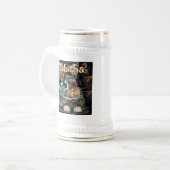 Whimsical Bunny Rabbit Personalisiert Bierglas (Vorderseite Links)