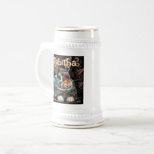 Whimsical Bunny Rabbit Personalisiert Bierglas (Vorderseite Links)