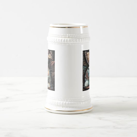 Whimsical Bunny Rabbit Personalisiert Bierglas (Mittel)