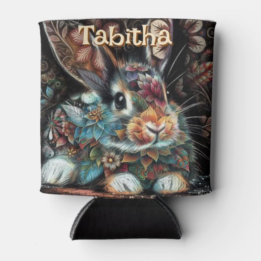 Whimsical Bunny Rabbit Personalisiert Dosenkühler (Vorderseite)
