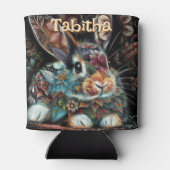 Whimsical Bunny Rabbit Personalisiert Dosenkühler (Rückseite)