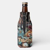 Whimsical Bunny Rabbit Personalisiert Flaschenkühler (Flasche Rückseite)