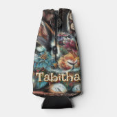 Whimsical Bunny Rabbit Personalisiert Flaschenkühler (Rückseite)