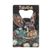 Whimsical Bunny Rabbit Personalisiert Geldbeutel Flaschenöffner (Rückseite)
