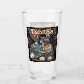 Whimsical Bunny Rabbit Personalisiert Glas (Rückseite)