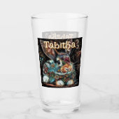 Whimsical Bunny Rabbit Personalisiert Glas (Vorderseite)