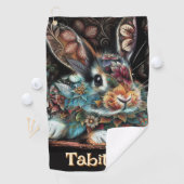 Whimsical Bunny Rabbit Personalisiert Golfhandtuch (Insitu)
