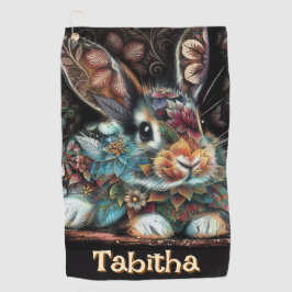 Whimsical Bunny Rabbit Personalisiert Golfhandtuch