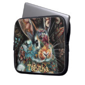 Whimsical Bunny Rabbit Personalisiert Laptopschutzhülle (Vorderseite Links)