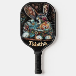 Whimsical Bunny Rabbit Personalisiert Pickleball Schläger