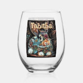 Whimsical Bunny Rabbit Personalisiert Weinglas Ohne Stiel (Vorderseite)