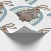 Whimsical Bunny Rabbit Teapot Rainbow Geschenkpapier (Ecke)