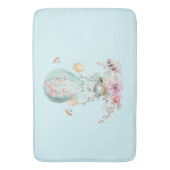 Whimsical Bunny Riding in einem Heißluftballon Badematte (Vorderseite Vertikal)