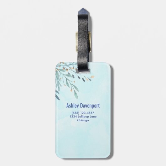 Whimsical Bunny Riding in einem Heißluftballon Cus Gepäckanhänger (Rückseite vertikal)