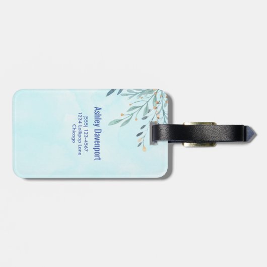 Whimsical Bunny Riding in einem Heißluftballon Cus Gepäckanhänger (Rückseite horizontal)