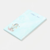 Whimsical Bunny Riding in einem Heißluftballon Cus Post-it Klebezettel (angewinkelt)