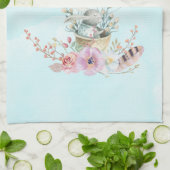 Whimsical Bunny Riding in einem Heißluftballon Küchentuch (Gefaltet)