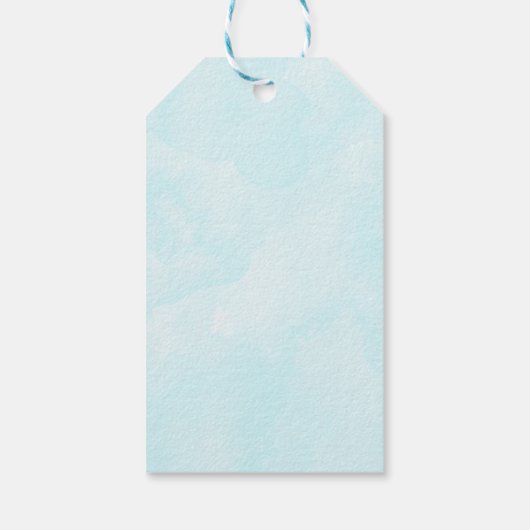 Whimsical Bunny Riding in einer Heißluftballon-Dus Geschenkanhänger (Rückseite)