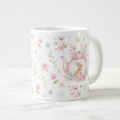 Whimsical Bunny Teapot Floral Spring  Jumbo-Tasse (Vorderseite Rechts)