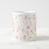 Whimsical Bunny Teapot Floral Spring  Jumbo-Tasse (Vorderseite)