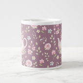 Whimsical Bunny Teapot Floral Spring Jumbo-Tasse (Vorderseite)