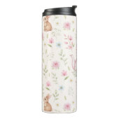 Whimsical Bunny Teapot Floral Spring  Thermosbecher (Nach links gedreht)