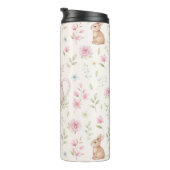 Whimsical Bunny Teapot Floral Spring  Thermosbecher (Nach rechts gedreht)