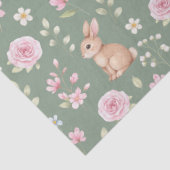 Whimsical Bunny Teapot Spring Floral Pattern Seidenpapier (Detail)