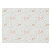 Whimsical Bunny Teapot Spring Floral Pattern Tischdecke (Vorderseite (Horizontal))