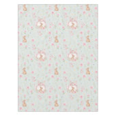 Whimsical Bunny Teapot Spring Floral Pattern Tischdecke (Vorderseite)