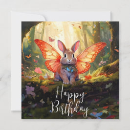 Whimsical Bunny verzaubert Wald glücklich Geburtst