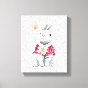 Whimsical Bunny Woodland Kinderzimmer Dekoration Leinwanddruck