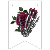 Whimsical Burgundy Blumengotik Brautparty Wimpelkette (Erste Fahne)