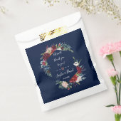 Whimsical Burgundy Blush Blume Navy Blue Wedding Geschenktütchen (Versiegelt)