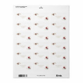 Whimsical Burgundy Gold Blume Monogram Wedding Adressaufkleber (Vorne)