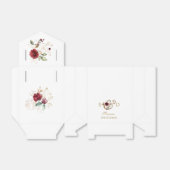 Whimsical Burgundy Gold Blume Monogram Wedding Geschenkschachtel (Ungefaltet)