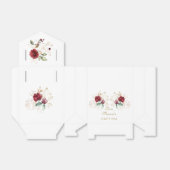 Whimsical Burgundy Gold Blume Monogramm Taufe Geschenkschachtel (Ungefaltet)