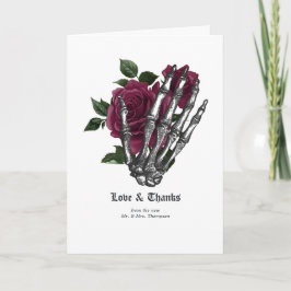 Whimsical Burgundy Gothic Wedding Dankeskarte